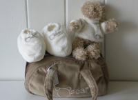 babycadeauset handtas beige