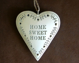 Crème metalen hart Home Sweet Home