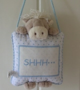 deurhanger paard blauw stip 