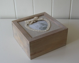 Houten doos met fotohart