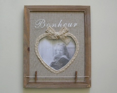 Houten fotolijst Hart met kantrandje