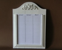 Houten kalender wit