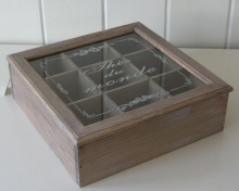 Houten theedoos Thes du Monde 9vaks