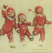 Wenskaart Red Snowsuits