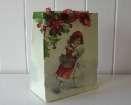 Kerstcadeautasje Nostalgisch Meisje