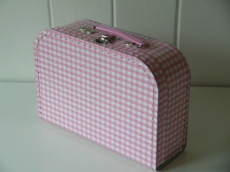 Koffertje roze ruit