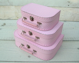 Koffertjes roze stip