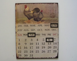 Metalen kalender Kippen
