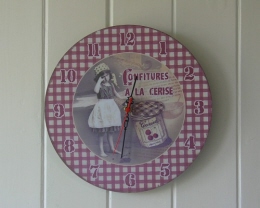 Metalen klok nostalgie Confitures a la Cerise