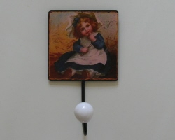 Metalen vintage haak Meisje