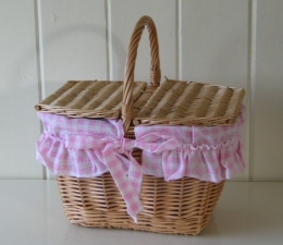 Picknickmand 2 deksels roze 