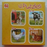 puzzel 4 in 1 dieren 