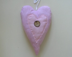 Roze stoffen hart XL