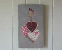 Schilderij Hartjes rood