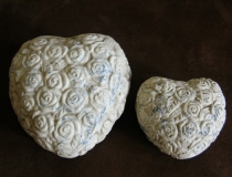 Set 2 stenen decoratie harten