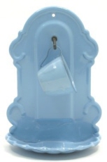 Emaille wandbakje lichtblauw