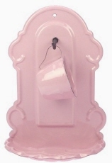 Emaille wandbakje roze