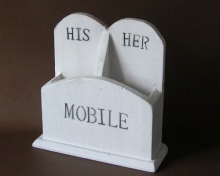 Whitewash houten gsm houder