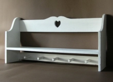 Whitewash houten kapstok 5 haak Hart