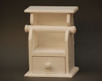 Whitewash houten wcrolhouder met lade