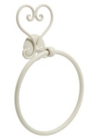Wit metalen handdoekring Hart