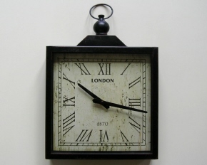 Zwart/bruin metalen klok London 